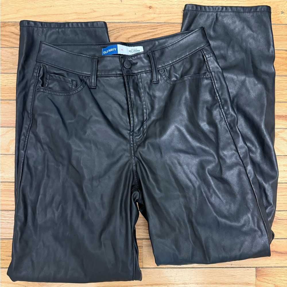 Old Navy Black Faux Leather Pants